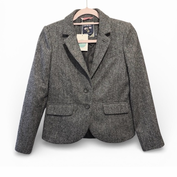 Boden Jackets & Blazers - Boden British Tweed by Moon Gray Wool Herringbone Blazer 4P